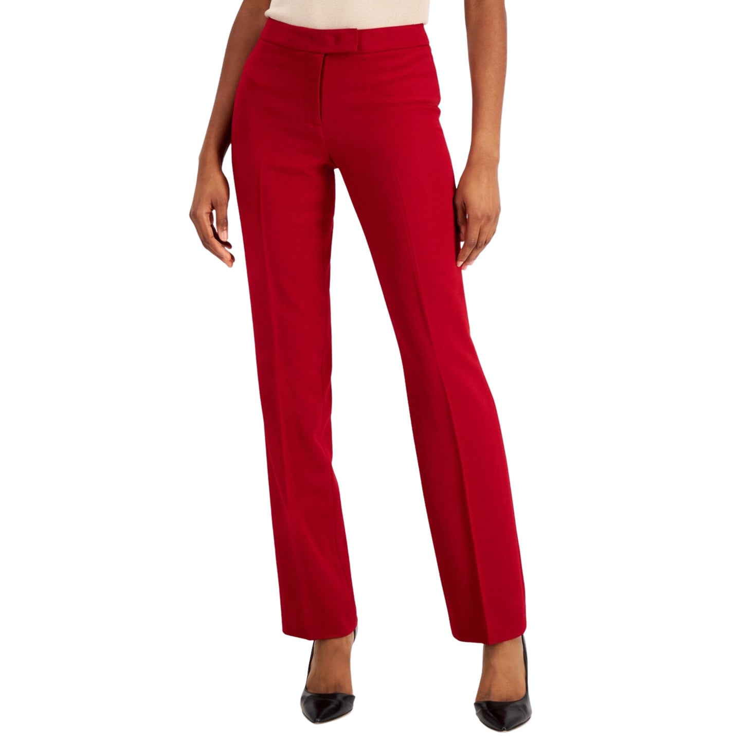 ANNE KLEIN Womens Bottoms M / Red ANNE KLEIN -  Flare-Leg Pants