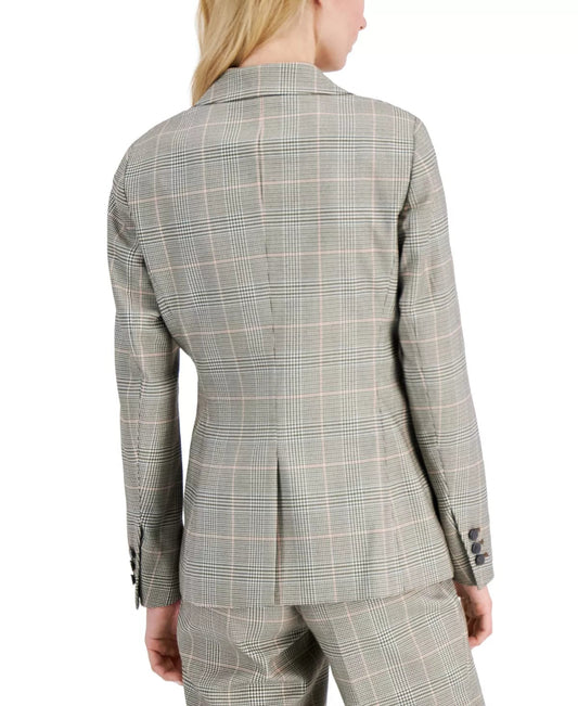 ANNE KLEIN Womens Jackets L / Multi-Color ANNE KLEIN - Glen Plaid Notched Collar Jacket