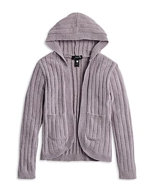 AQUA Girls Jackets L / Light Purple AQUA - KIDS - Chenille Hooded Cardigan