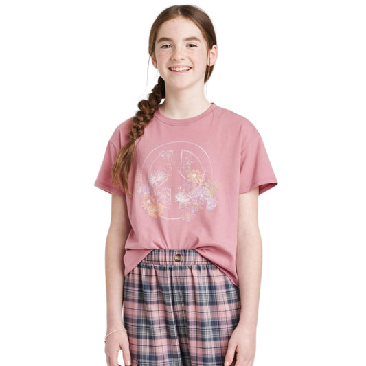 ART CLASS Girls Tops M / Pink ART CLASS - Kids -  Boxy Cropped Graphic T-Shirt
