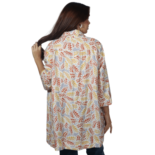 ART LOVE Womens Jackets ART LOVE - Leaf print cardigan