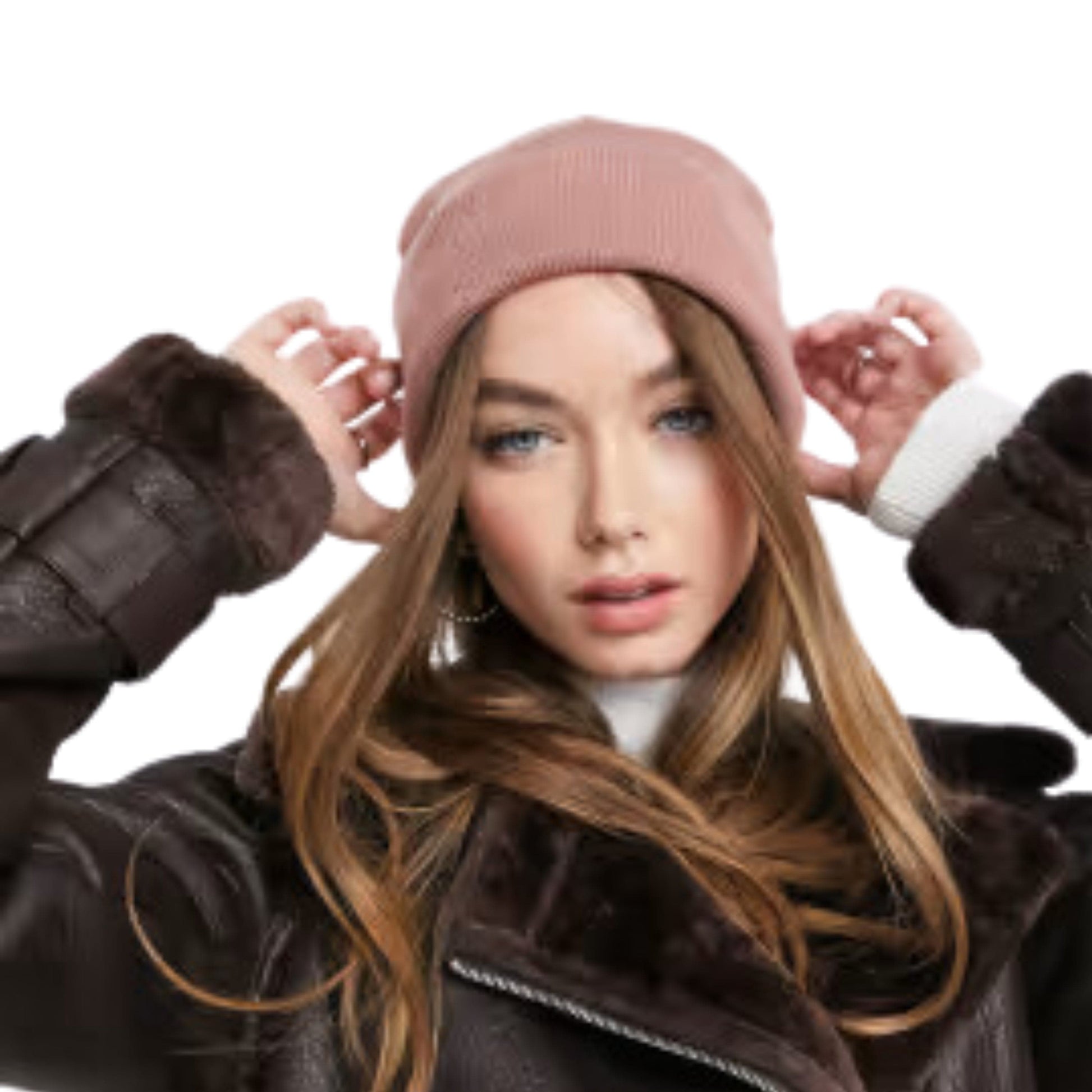 ASOS Hats & Headbands Pink ASOS - Ribbed Turn Up Beanie