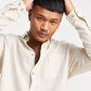 ASOS Mens Tops XXXL / Off-White ASOS -  90s Oversized Linen Shirt In Ecru