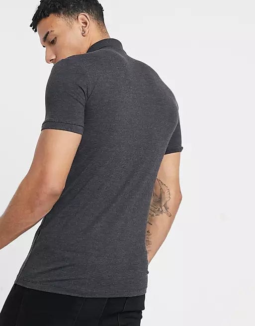 ASOS Mens Tops Tall M / Grey ASOS - Muscle Fit Polo