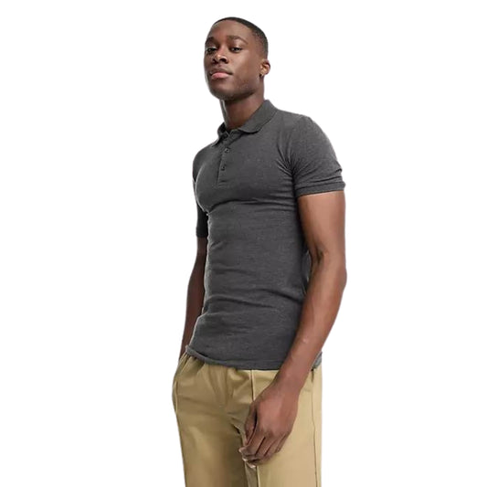 ASOS Mens Tops Tall M / Grey ASOS - Muscle Fit Polo