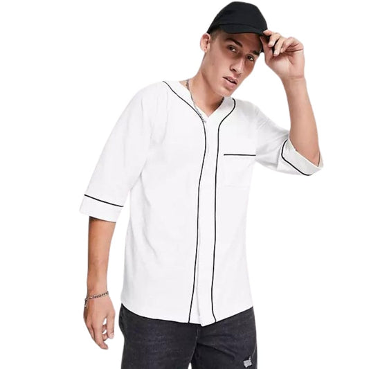 ASOS Mens Tops ASOS - Relaxed Waffle Baseball Shirt