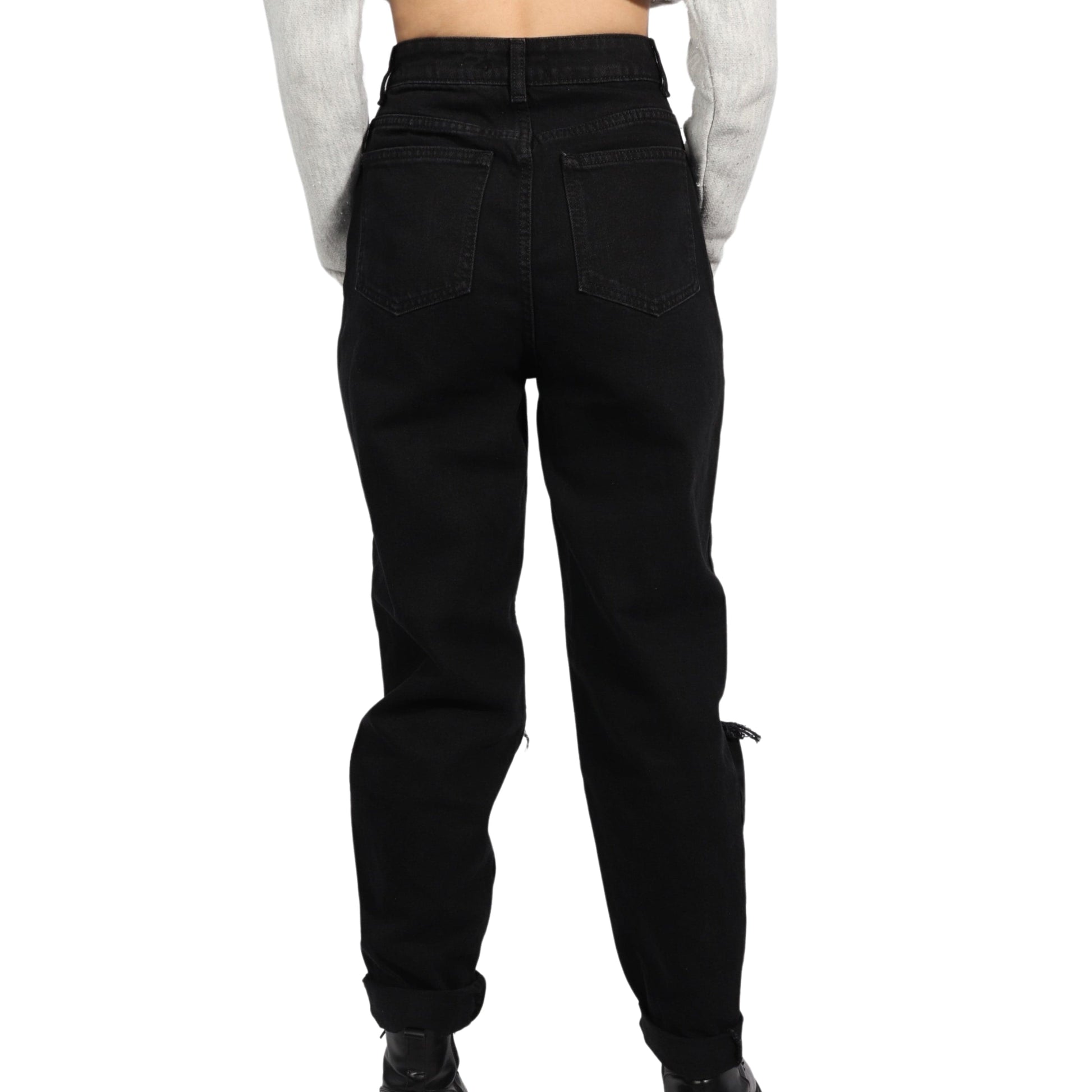 ASOS Womens Bottoms XS / Black ASOS  - Jeans Zipper Front Ripped