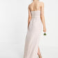 ASOS Womens Dress L / Pink ASOS - Bridesmaid Drape Cami Maxi Dress With Wrap Waist In Blush