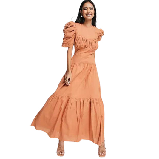 ASOS Womens Dress S / Orange ASOS - Cotton Tiered Midi Dress