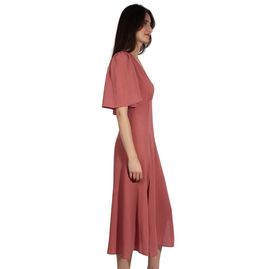 ASOS Womens Dress M / Pink ASOS - Midi Dress V neck