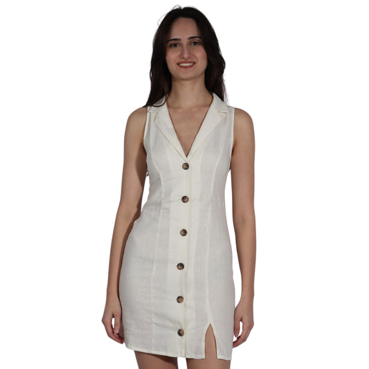 ASOS Womens Dress XXS / Off-White ASOS - Short Dress Buttons Front