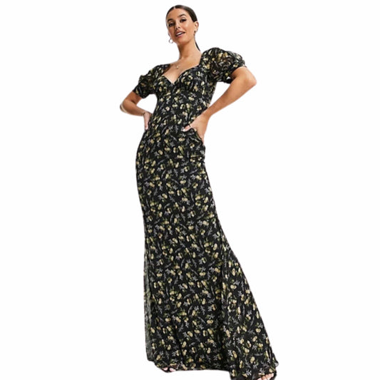 ASOS Womens Dress M / Black ASOS -  Tall bias maxi dress ditsy print