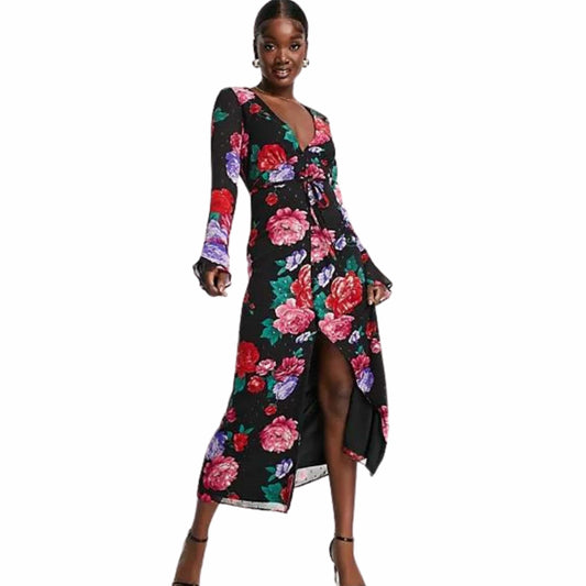 ASOS Womens Dress XS / Multi-Color ASOS - Tall button through maxi tea dress
