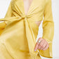 ASOS Womens Dress XL / Yellow ASOS - Tie Front Satin Midi Dress