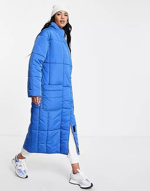 ASOS Womens Jackets M / Blue ASOS -  Tall Quilted Longline Puffer Coat