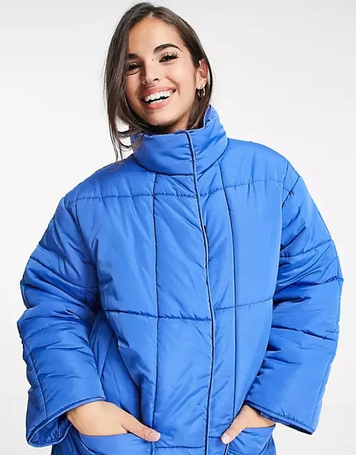 ASOS Womens Jackets M / Blue ASOS -  Tall Quilted Longline Puffer Coat