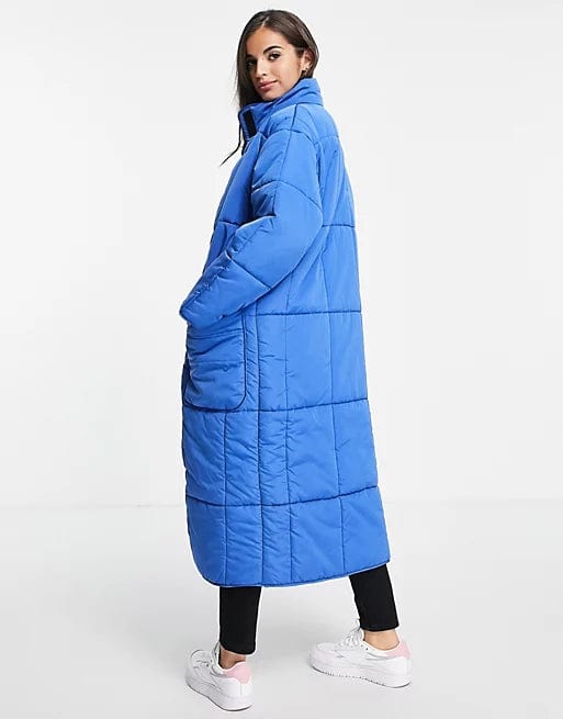 ASOS Womens Jackets M / Blue ASOS -  Tall Quilted Longline Puffer Coat