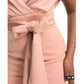 ASOS Womens Overall M / Pink ASOS -  Fallen Shoulder Scuba Jumpsuit