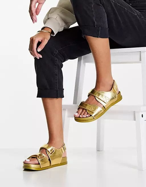 ASOS Womens Shoes 36 / Gold ASOS - Factually sporty Flat in gold