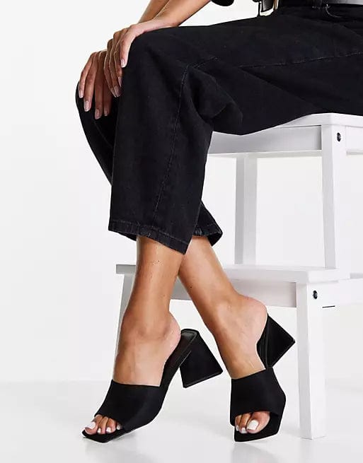 ASOS Womens Shoes 37 / Black ASOS - Halliwell Block Heeled Mules