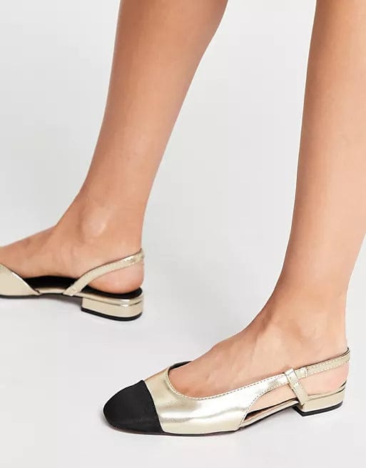 ASOS Womens Shoes 36 / Gold ASOS - Lively Slingback Ballet Flats