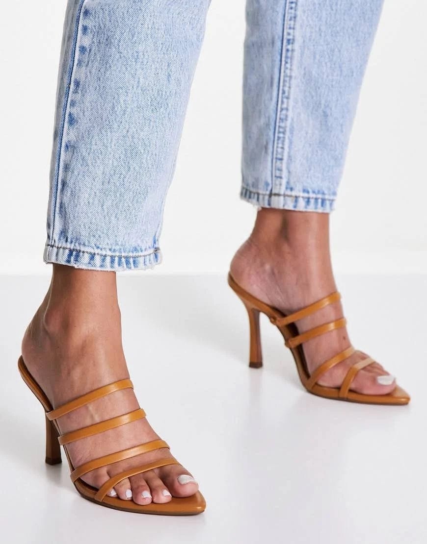 ASOS Womens Shoes 37 / Brown ASOS - Napa Pointed Insole Heeled Mules