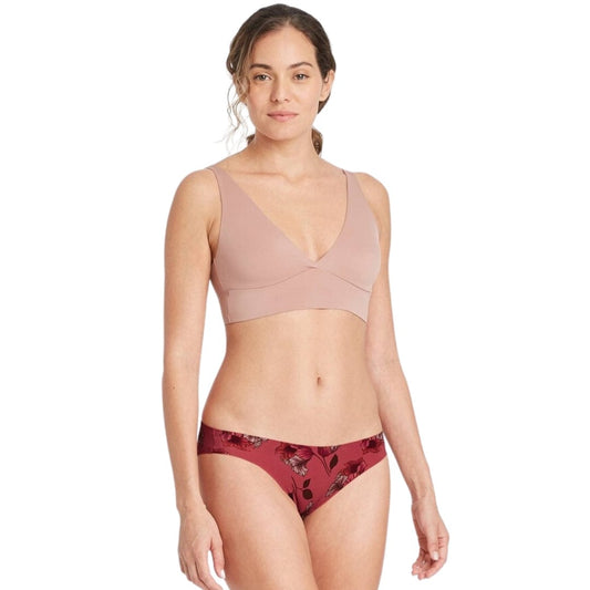 AUDEN Womens Underwear AUDEN - Floral Print Laser Cut Cheeky Bikini Underwear