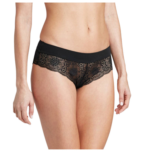 AUDEN Womens Underwear XS / Black AUDEN - Women's Lace Cheeky Underwear with Micro Waistband
