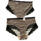 AUDEN Womens Underwear XXXXL / Multi-color AUDEN - Women's Leopard Print Plus Size Micro Briefs with Lace Trim
