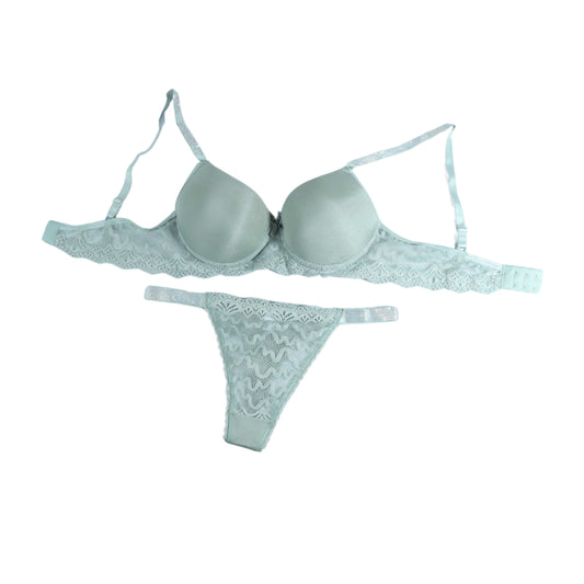 AYSEMIN Womens Underwear 75B / Green AYSEMIN - Underwired Padded Bra Set