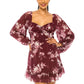 B. DARLIN Womens Dress S / Burgundy B. DARLIN - Emma Sweetheart-Neck Dress