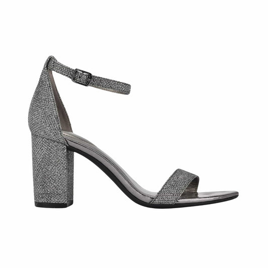 BANDOLINO Womens Shoes 38 / Silver BANDOLINO - Ankle Strap Open Toe Dress Heels