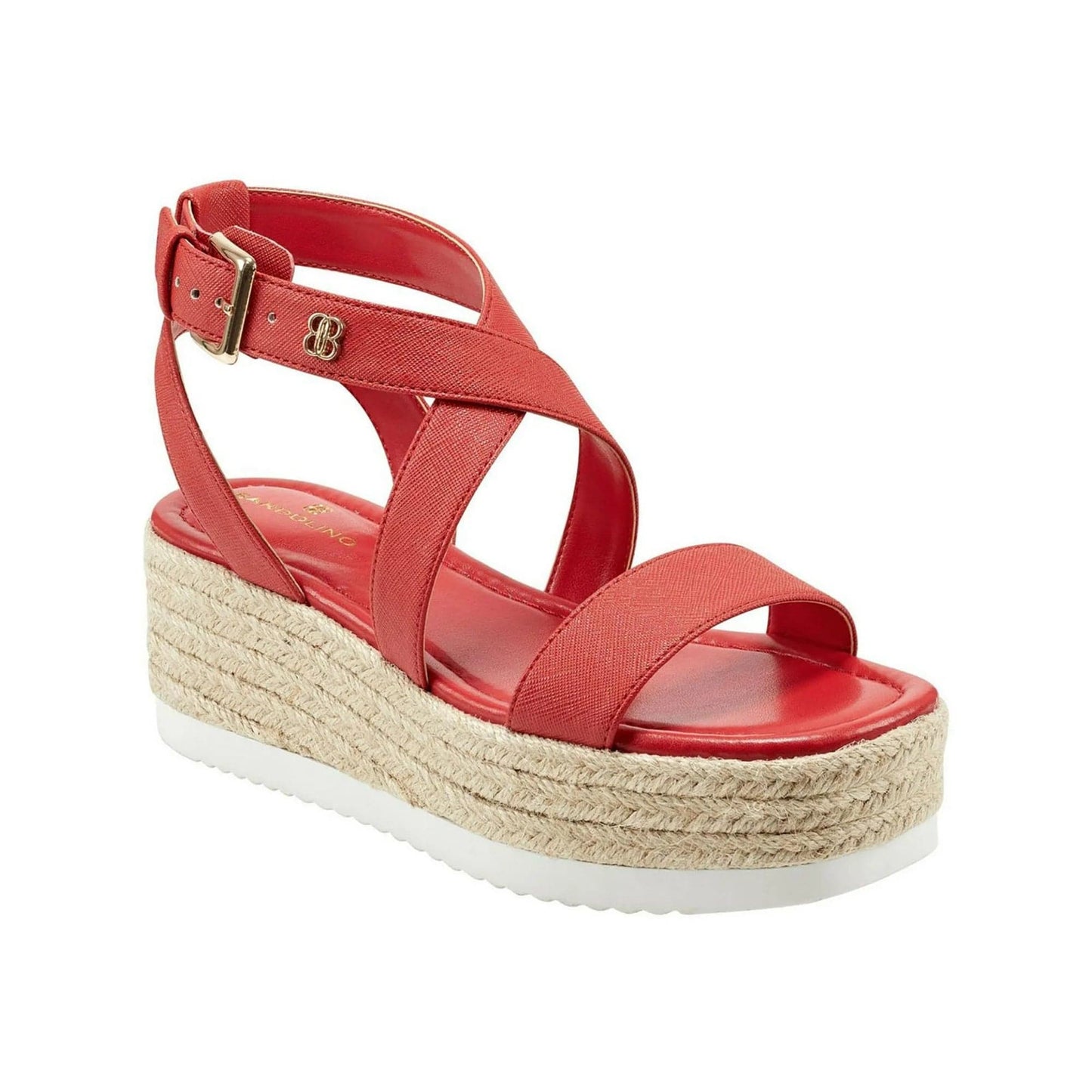 BANDOLINO Womens Shoes 40.5 / Red BANDOLINO - Open Toe Ankle Strap Wedge Sandals