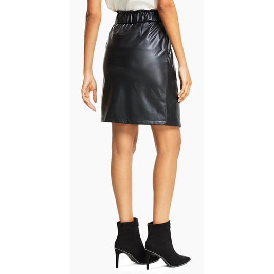 BAR III Womens Bottoms XXS / Black BAR III - Faux-Leather Skirt