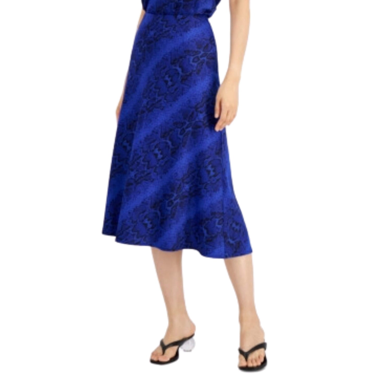 BAR III Womens Bottoms S / Blue BAR III -  Snake Print MIDI Skirt