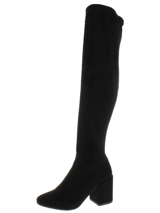 BAR III Womens Shoes 36.5 / Black BAR III - Women's Faux Leather Round Toe Over-the-knee Boots