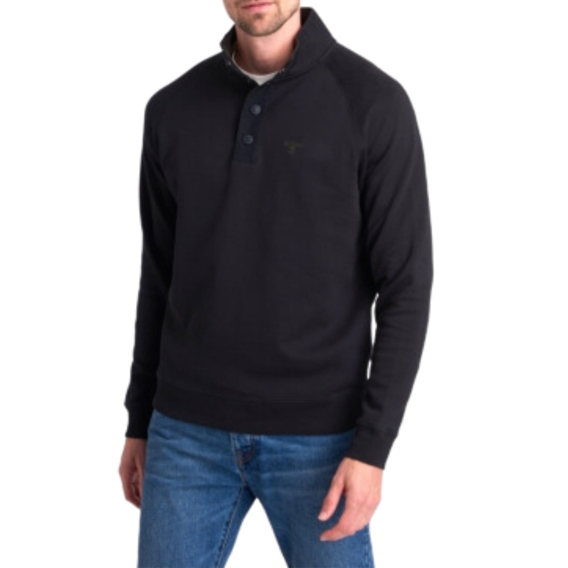 BARBOUR Mens Tops S / Black BARBOUR - Southwold Half-Snap Sweatshirt,