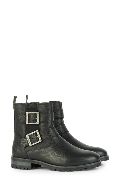 BARBOUR Womens Shoes 39.5 / Black BARBOUR - Marina Buckled Moto Boots