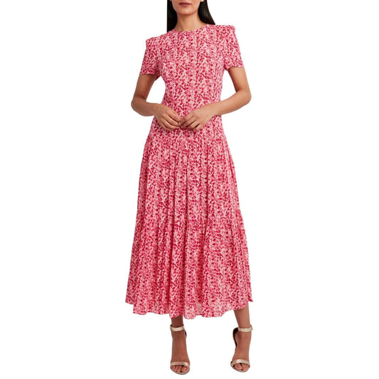 BCBG Womens Dress XXS / Multi-Color BCBG - Printed High-Shoulder Dress