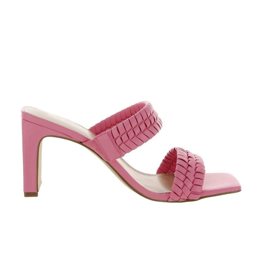 BCBG Womens Shoes 39.5 / Pink BCBG -  Fenda Faux Leather Strappy Block Heels