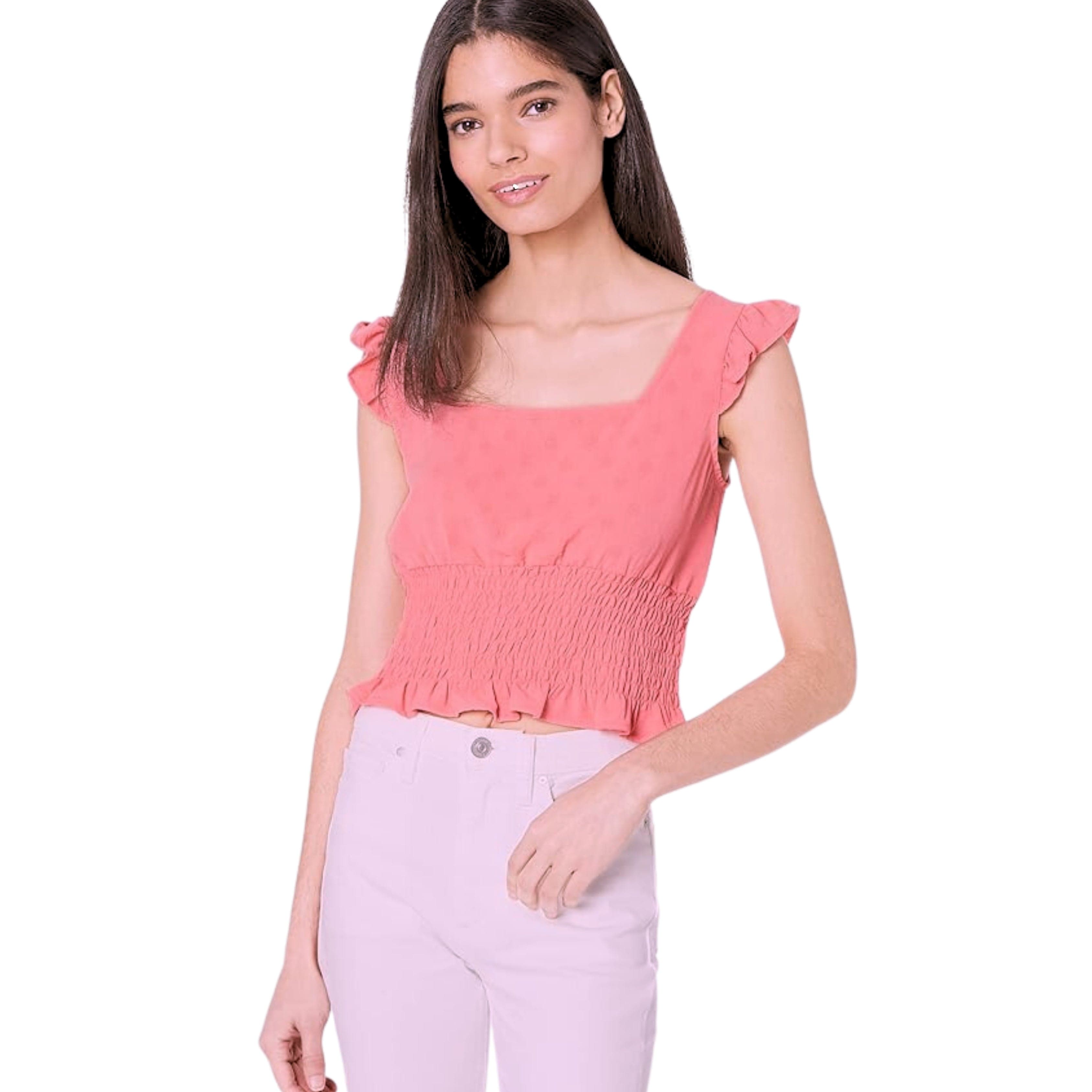 BCBG Ruffle Strap Smocked Top Beyond Marketplace