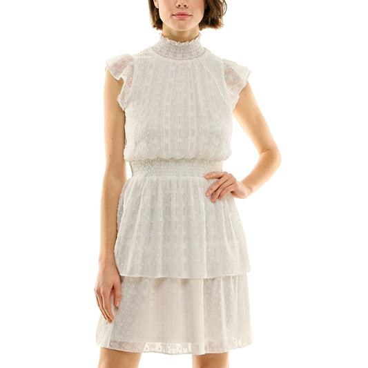 BCX Womens Dress BCX - Smocked MIDI Cocktail and Party Dress