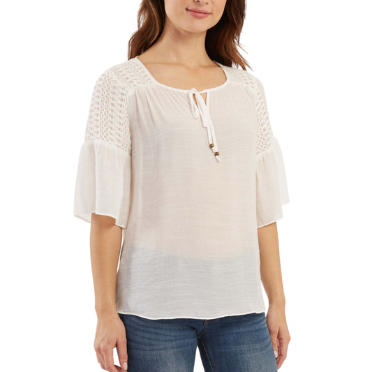 BCX Womens Tops BCX - Lantern-Sleeve Peasant Top