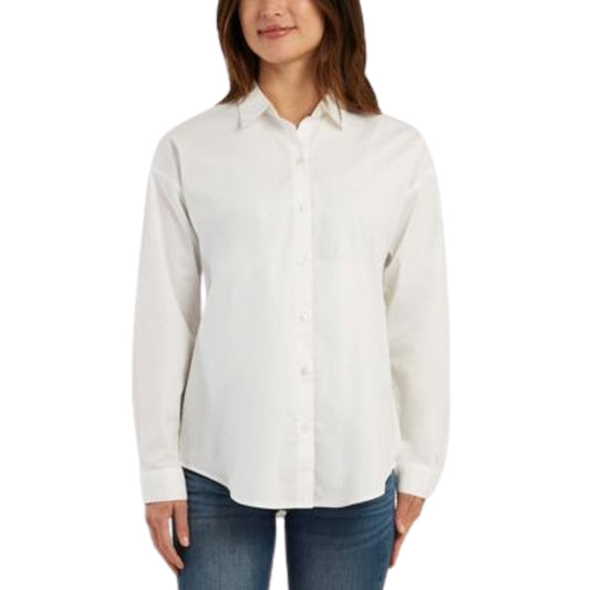 BCX Womens Tops XL / White BCX - Poplin Shirt