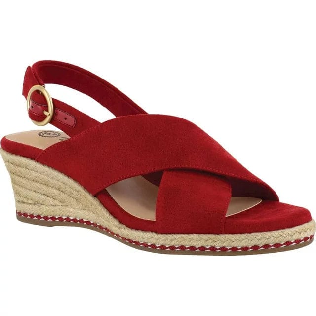 BELLA VITA Womens Shoes 38 / Red BELLA VITA -  Round Toe Wedge Buckle Shoes