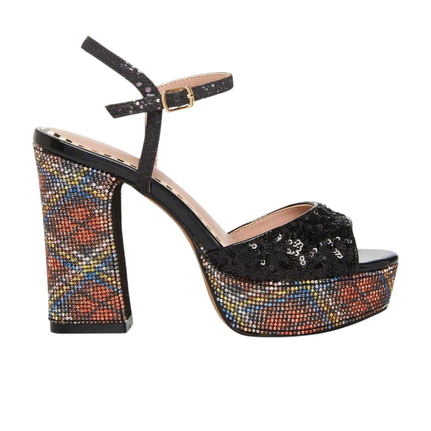 BETSEY JOHNSON Womens Shoes 37.5 / Multi-Color BETSEY JOHNSON - Alaia Plaid Print Platform Sandal