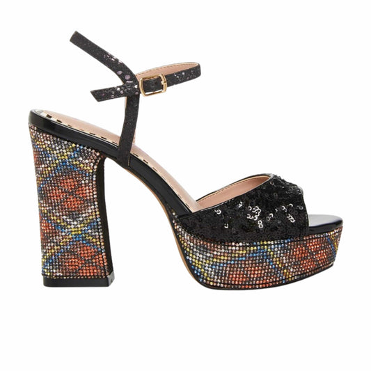 BETSEY JOHNSON Womens Shoes 37.5 / Multi-Color BETSEY JOHNSON - Alaia Plaid Print Platform Sandal