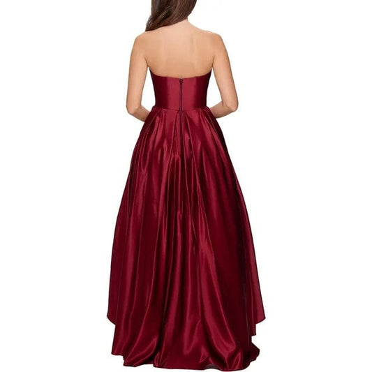 BETSY & ADAM Womens Dress Petite S / Red BETSY & ADAM - Pleated Maxi Evening Dress