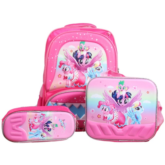 Beyond Marketplace School Bags Pink 3 in 1 School Bag Set with Pencil Case and Lunch Bag