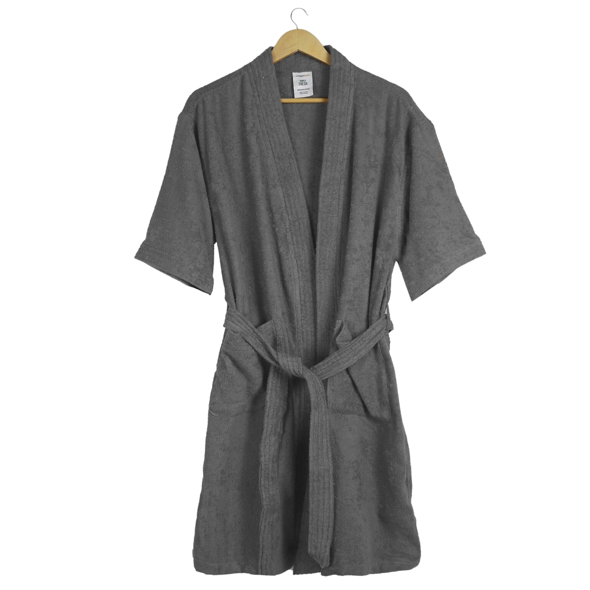 Beyond Marketplace L / Grey TRIDENT - Unisex Short Sleeve Long Kimono Bathrobe